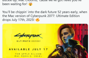 粉絲更在意版本更新！《賽博朋克2077》將登陸macOS